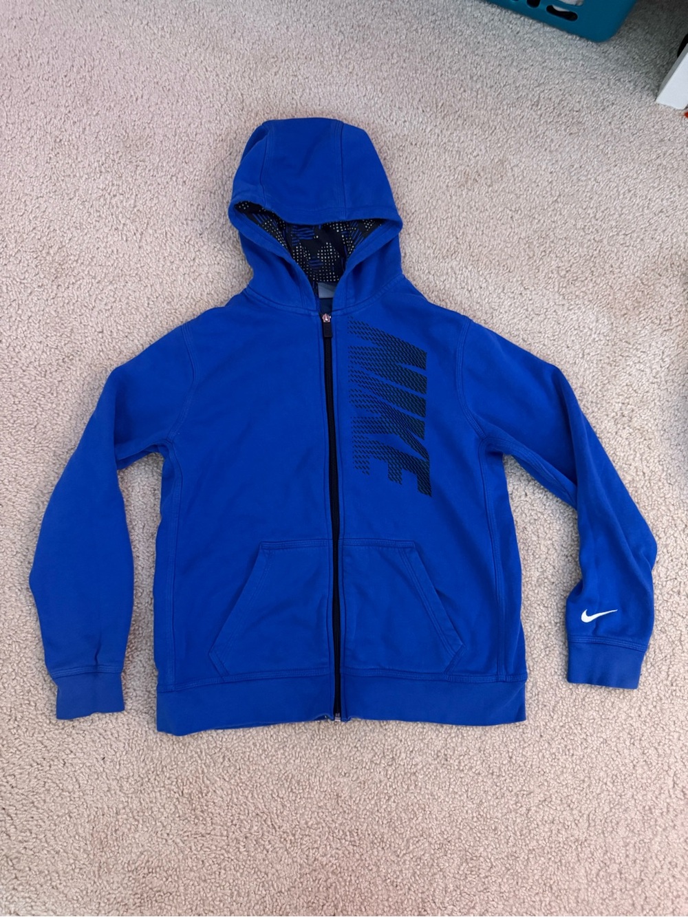 Nike Royal Blue Kids Zip-Up Hoodie with Hood